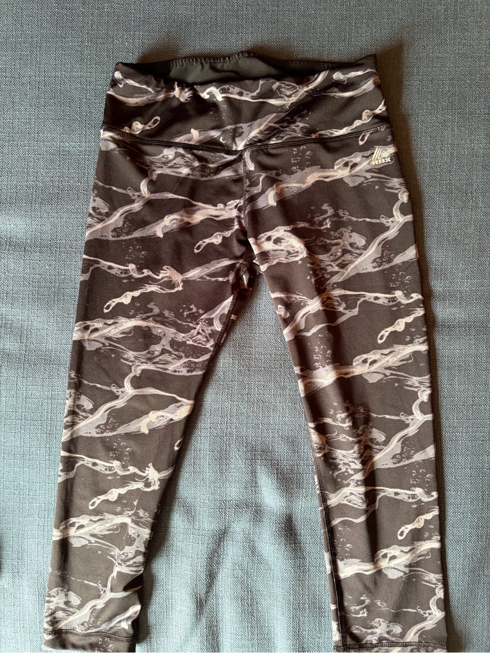 Rachel Zoe Black Gray Camo High-Waisted Leggings 26" Inseam Small / Medium